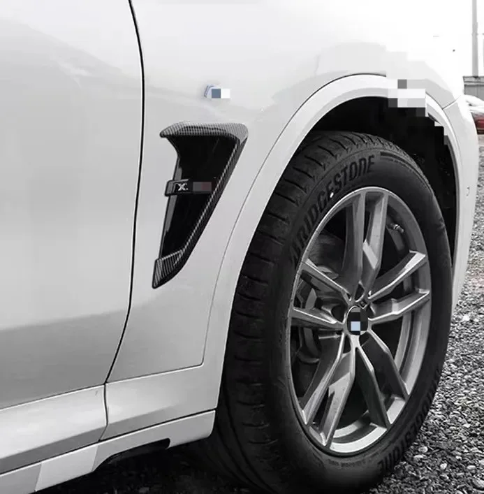 2Pcs/set ABS Car Front Fender Side Air Vent Cover Trim Car-styling for BMW X3 G01 X4 G02 Shark Gills Car Accessories