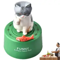 Timer Creative Cute Cat Mechanical Timer Kitchen Cooking Child Study Home Timer Management Countdown Timers For Teaching 1
