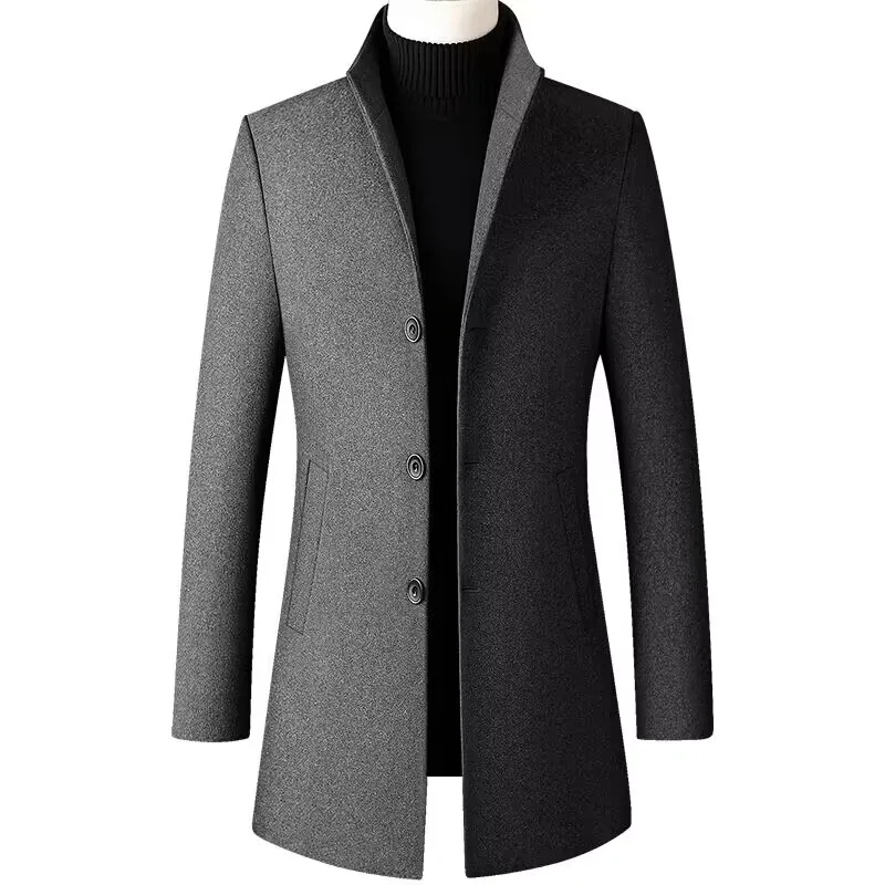 Coat Men's Suit Jacket Woolen Single Breasted Elegant Suits for Men Blazers Luxury Designer Casual Elegant Man Clothes Male Set