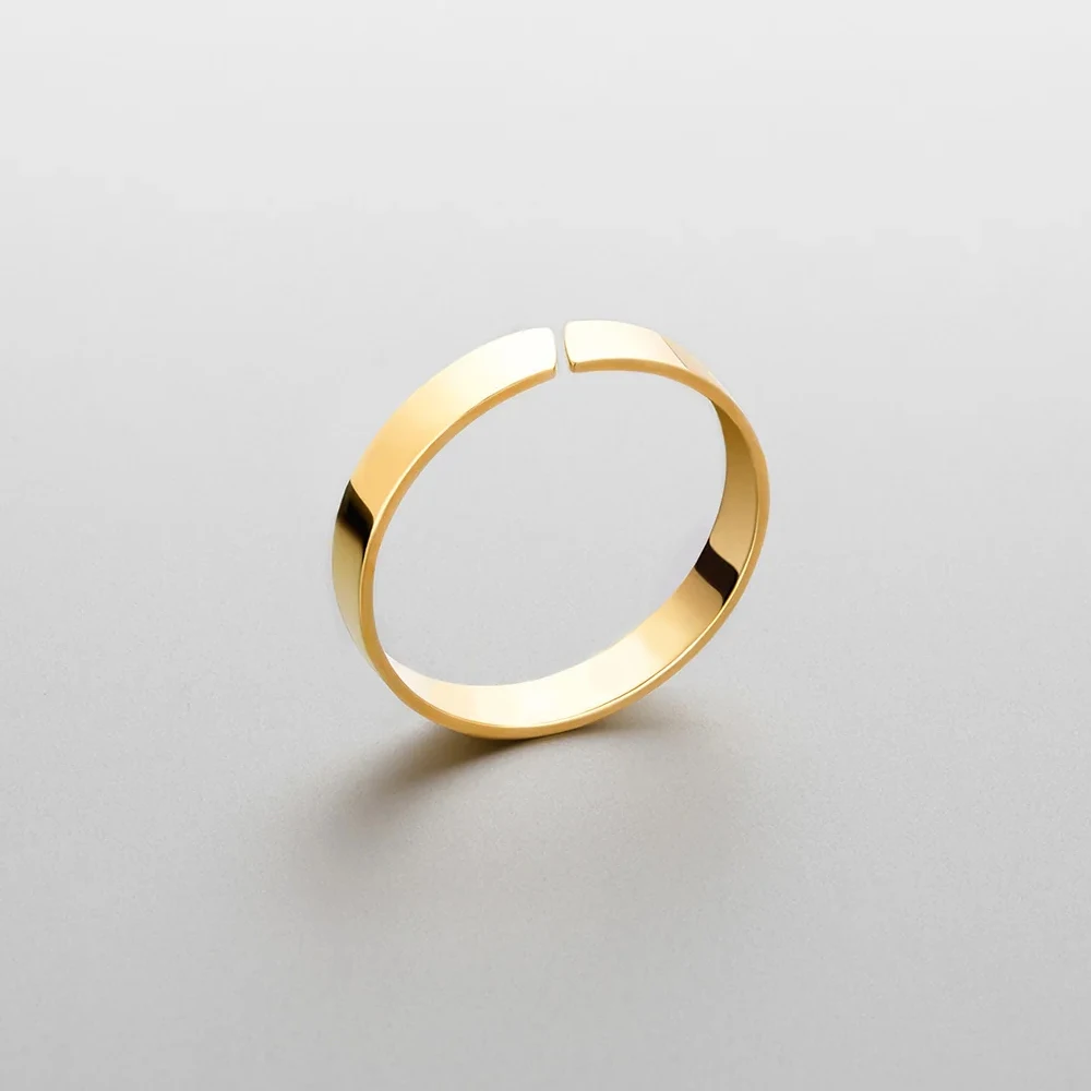 ELANDIS Stainless Steel Gold Plated Ring Simple Men's Accessories Holiday Party Favors 6