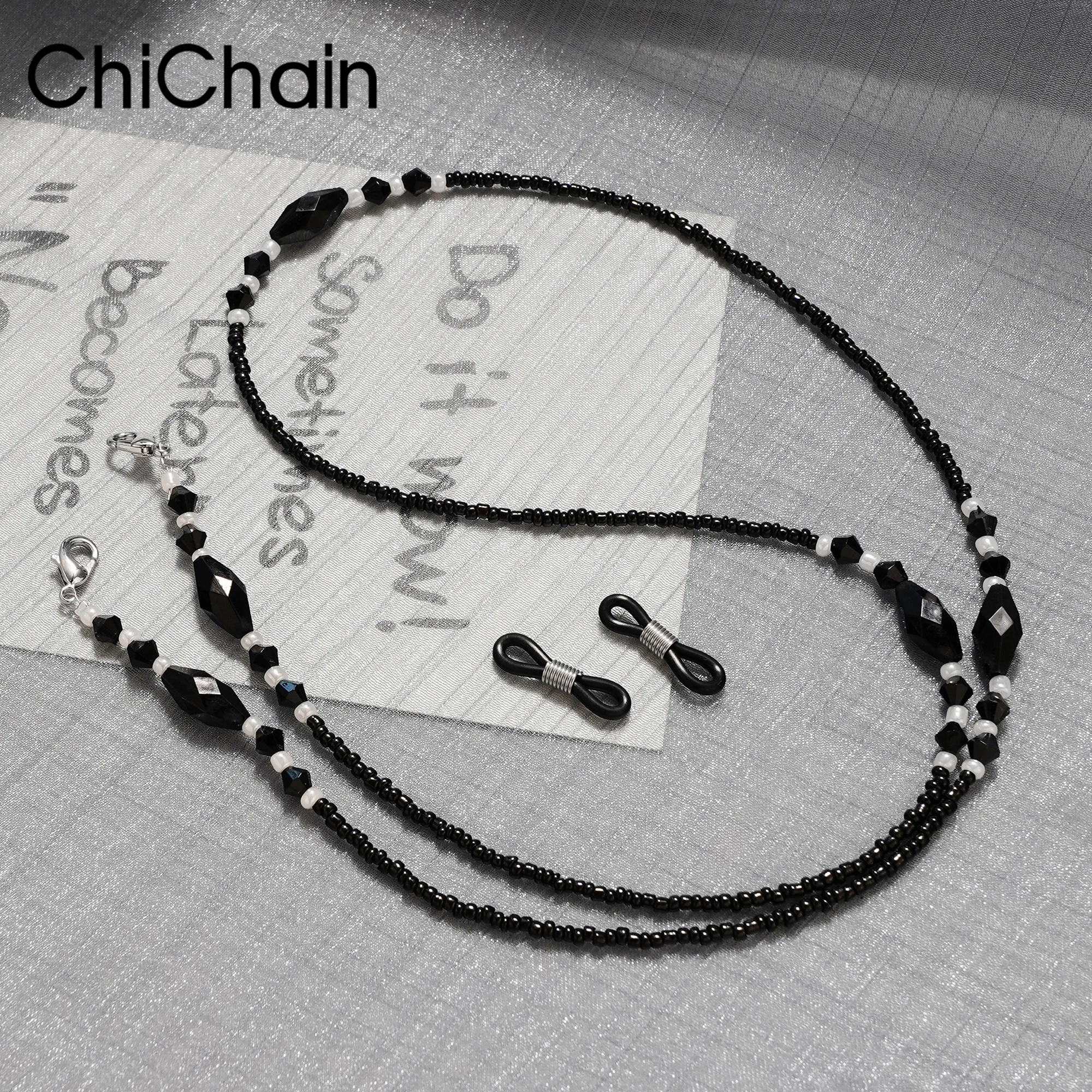 gothic black glasses chain