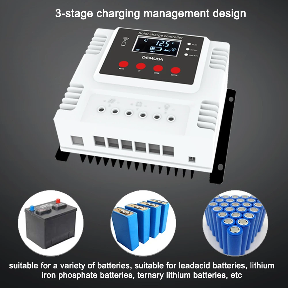 Pwm Intelligent Solar Charges Controller Mobilephone App Control Real