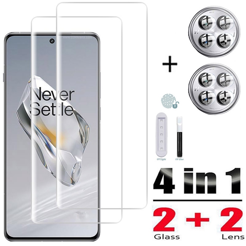 4in1 UV Tempered Glass For OnePlus 12 9H Clear Screen Protector Camera Lens Film for Oneplus 11 10 Pro 9 Pro One plus 12 Glass
