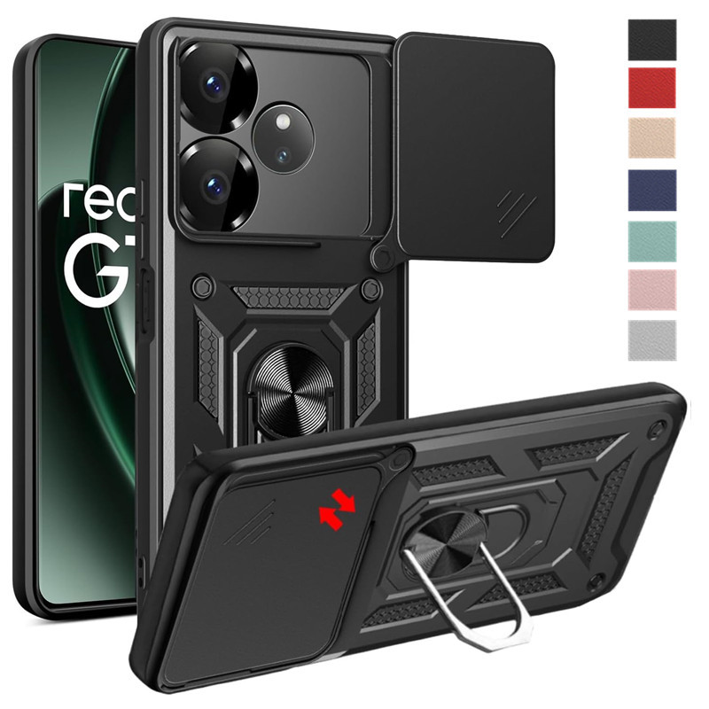 Armor Case For Realme GT 6 6T Neo 6 SE Neo6 Cover Lens Protection With Ring Magnetic Holder Coque Fundas