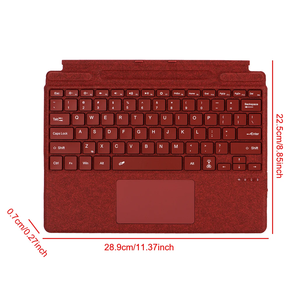 Bluetooth-Compatible Magnetic Wireless Keyboard Touchpad 7-Color Backlight for Microsoft Surface Pro 8/9/X/10/11 Wireless Keyboard Wireless Keyboard Mouse Tablet Keyboard iPad Keyboard Tablet Keyboard Case