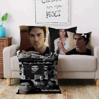 Damon Salvatore The Vampire Diaries Pillow Covers Cartoon Sofa Decorative Home Double-sided Printing Short Plush Cute Cushion 2