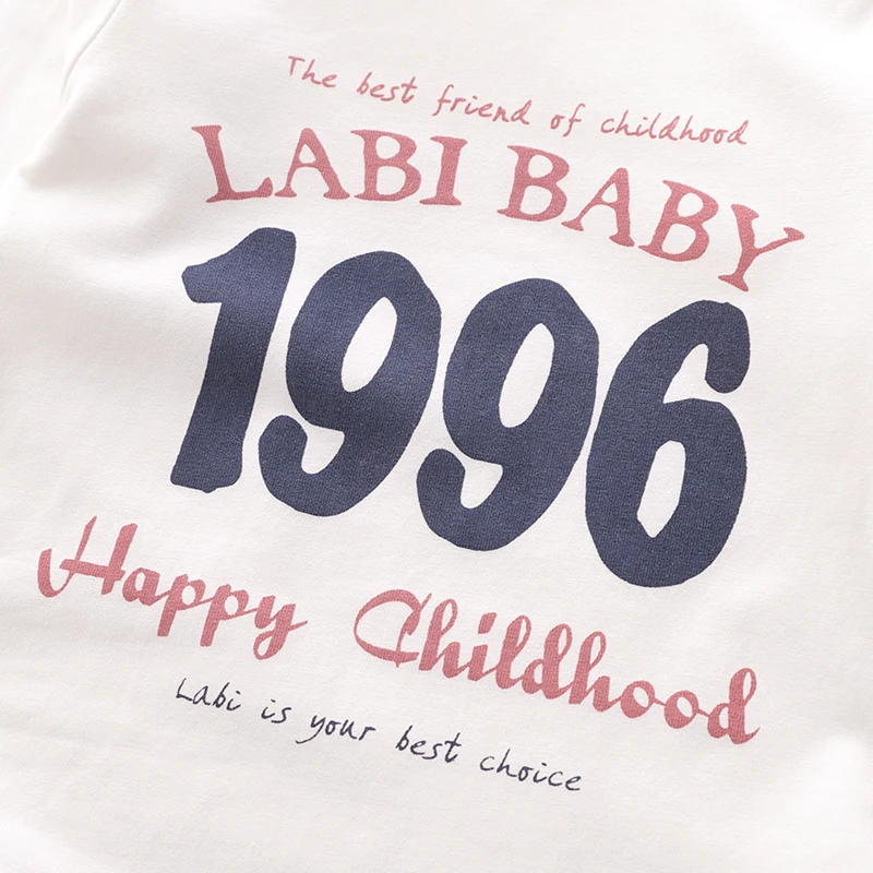 LABI BABY 복장 원지 세트, 롬퍼 탑 바지 턱받이 세트, 여름 용수철 가을 옷, 소년 소녀