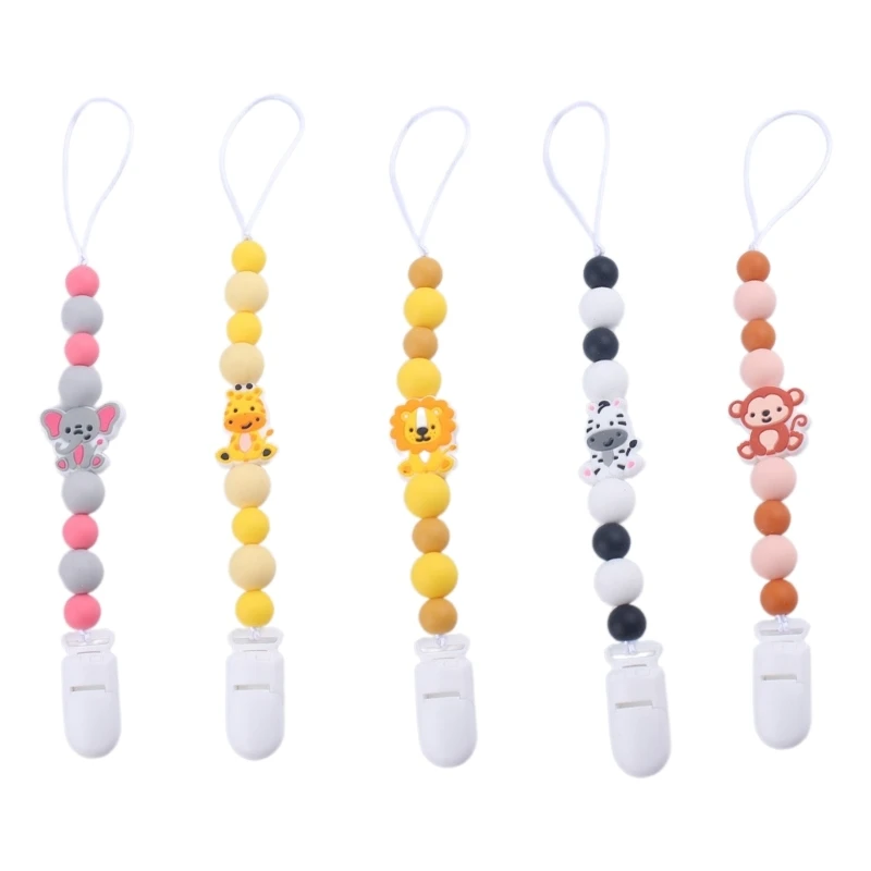 

Детский зажим для пустышки, цепочка для соски, держатель для соски, детский прорезыватель с рисунком животных, игрушка, цепочка