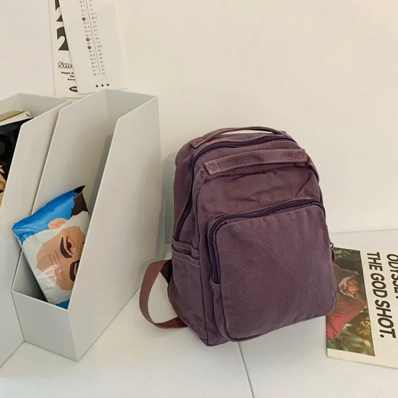 Women's Shoulder Bag 2024 New Leisure Art Wash Canvas Simple and Lazy Solid Color Fashion Travel Bag