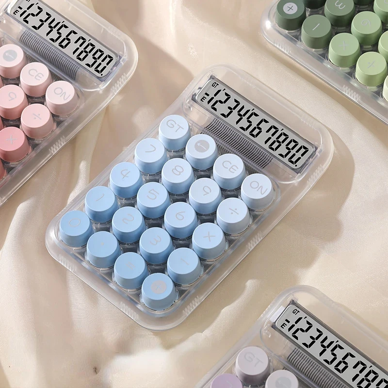 원형 기계 계산기 대형 디스플레이 기계식 도트 키보드 학교 용품으로 돌아가기 학생/금융 문구