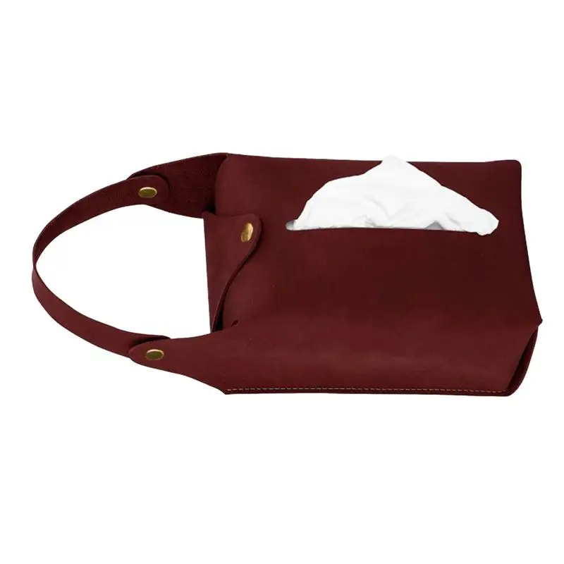 

Кожаный держатель для салфеток для автомобиля, современный прямоугольный держатель для салфеток, многофункциональный настенный дорожный держатель для салфеток