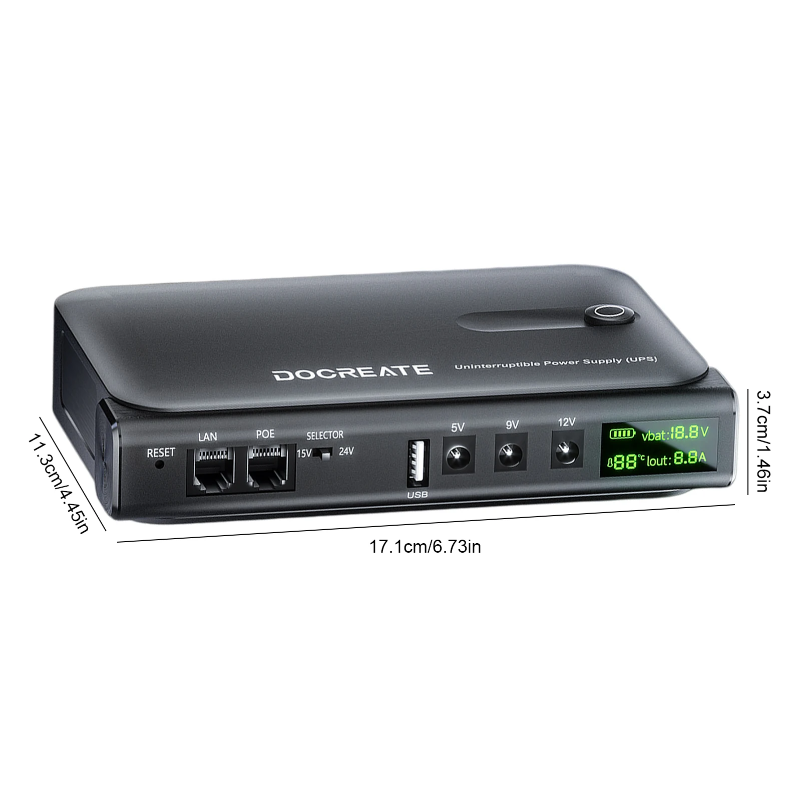 Mini UPS Battery Backup Without Battery UPS Backup Battery Power Supply Supports 5V/9V/12V for Router/Modem/Security Camera