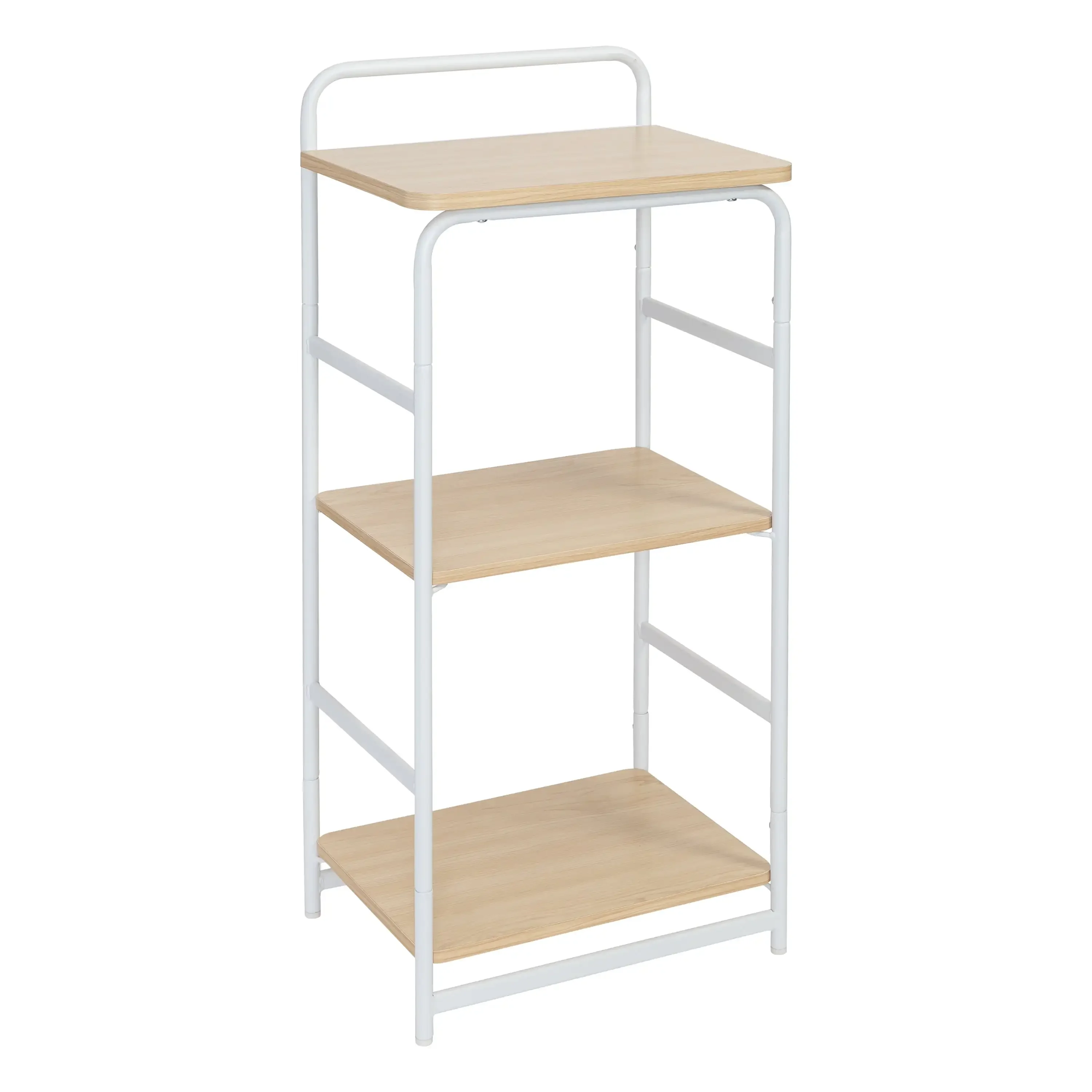 

Honey Can Do 3-Tier Wood and Metal Small Shelf, White & Natural