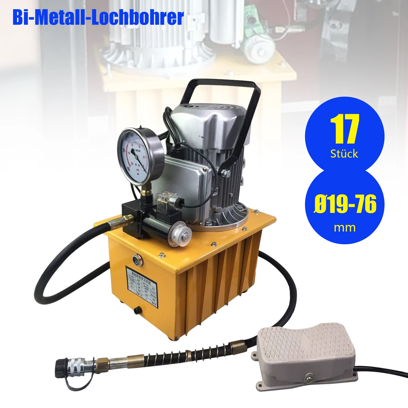 Electric Driven Hydraulic Pump Oil Pressure Pedal 750W Motor Pedal Solenoid Valve Control Mode 290Psi - 10152Psi 6