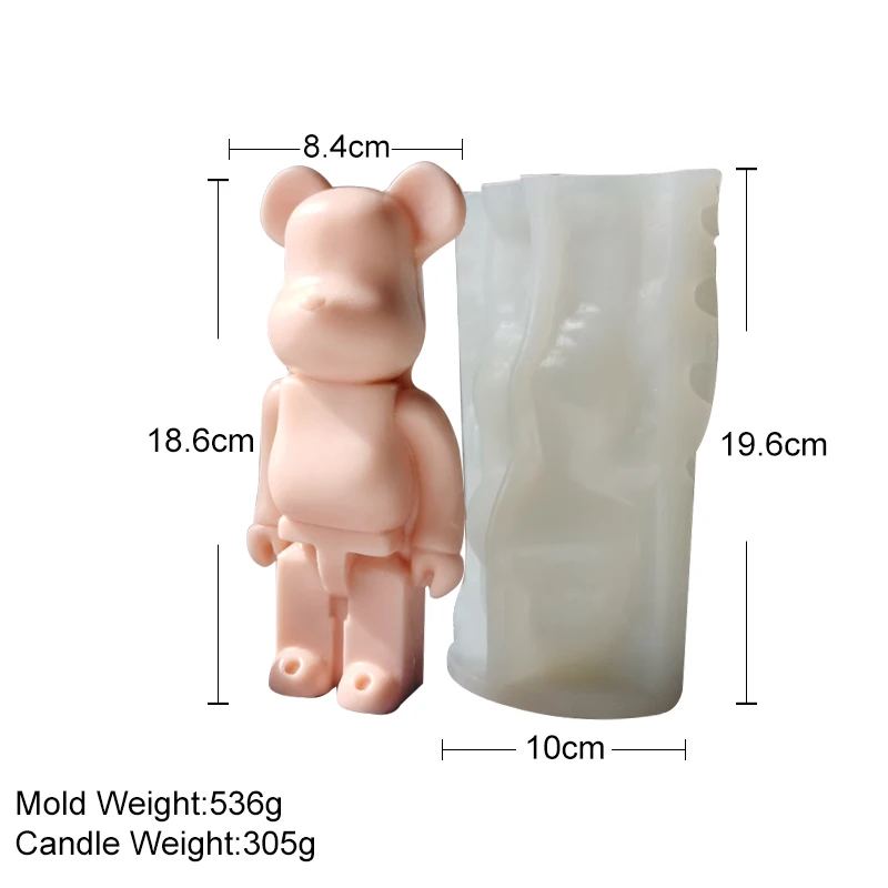 Mold Silicone Candle Bearbrick, Bearbrickes 3d Silicone Mold