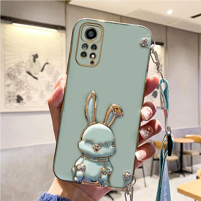 Rabbit Holder Lanyard Phone Case with Stand Strap Cover
