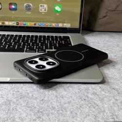 Ultra Thin Matte Hard PC Case with Magnetic Wireless Charging - Slim Solid Color Cover Shell - Redmi Note 13R (RR PC Black)
