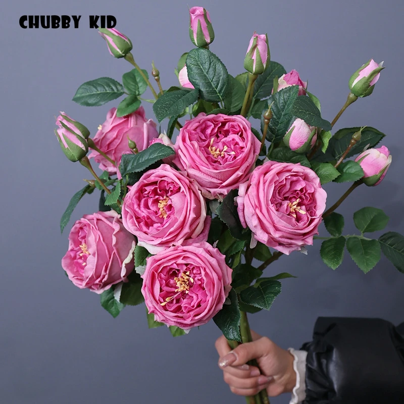 

6 шт./лот! Натуральная фетровая увлажняющая Роза Остина цветок искусственная Роза Остина Свадебная декоративная искусственная Роза оптом пион