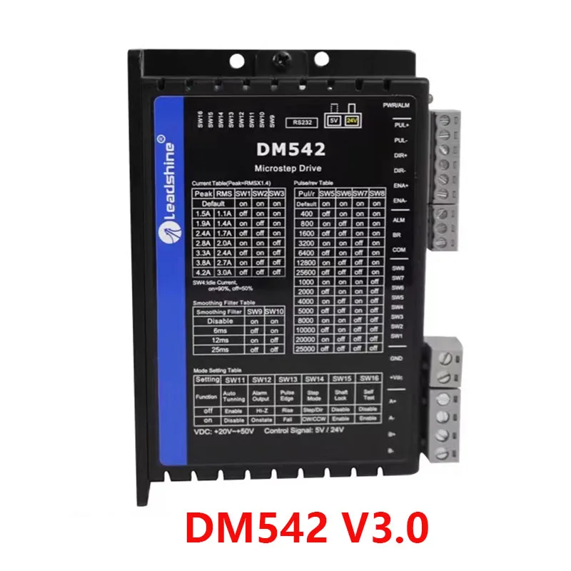 리드샤인 스테퍼 모터 드라이버 M542C DM542-05 DM542S DM542 V3.0 (2상 Nema23 스테퍼모터용)