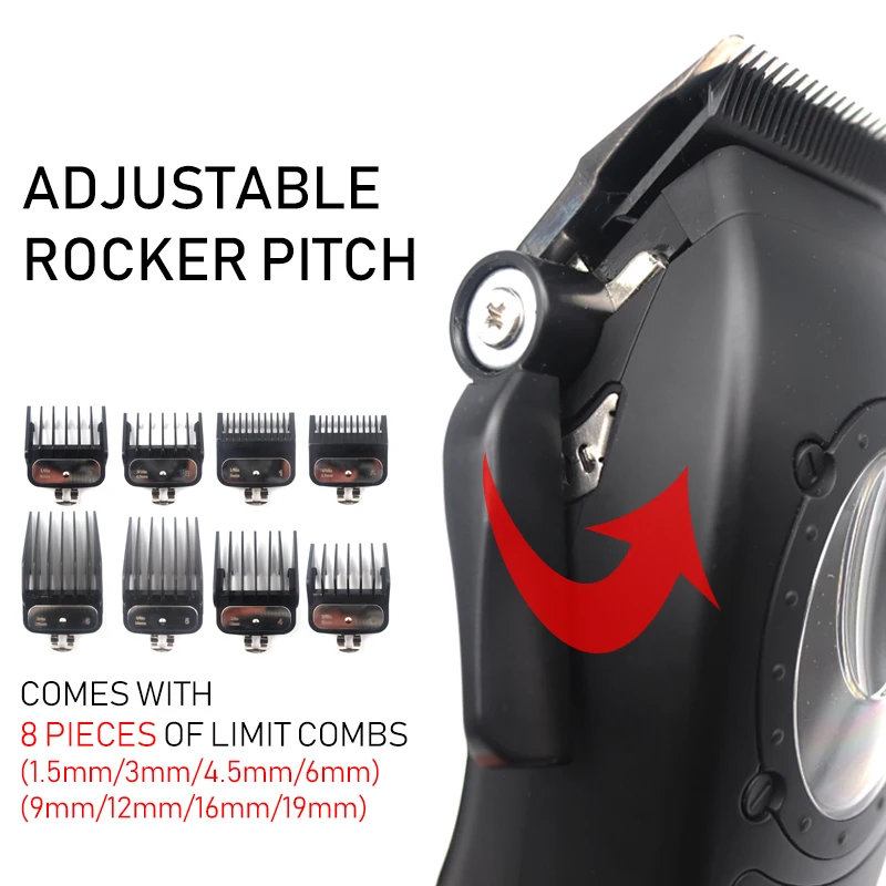 Professional Barber Cutting Machines Kit Base Charger Hair Cutting Machine DLC Blade Hair Trimmer Machine USB Cordless Clipper
