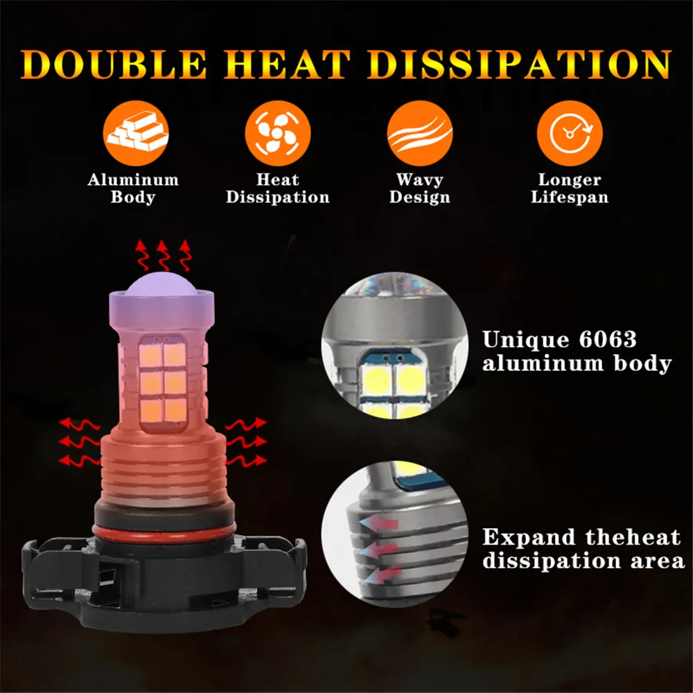 LED Car Light Front Fog Lamp 2504 PSX24W 12276 Bulb Peugeot 3008 MPV 2009 2010 2011 2012 2013 2014 2015 Accessories
