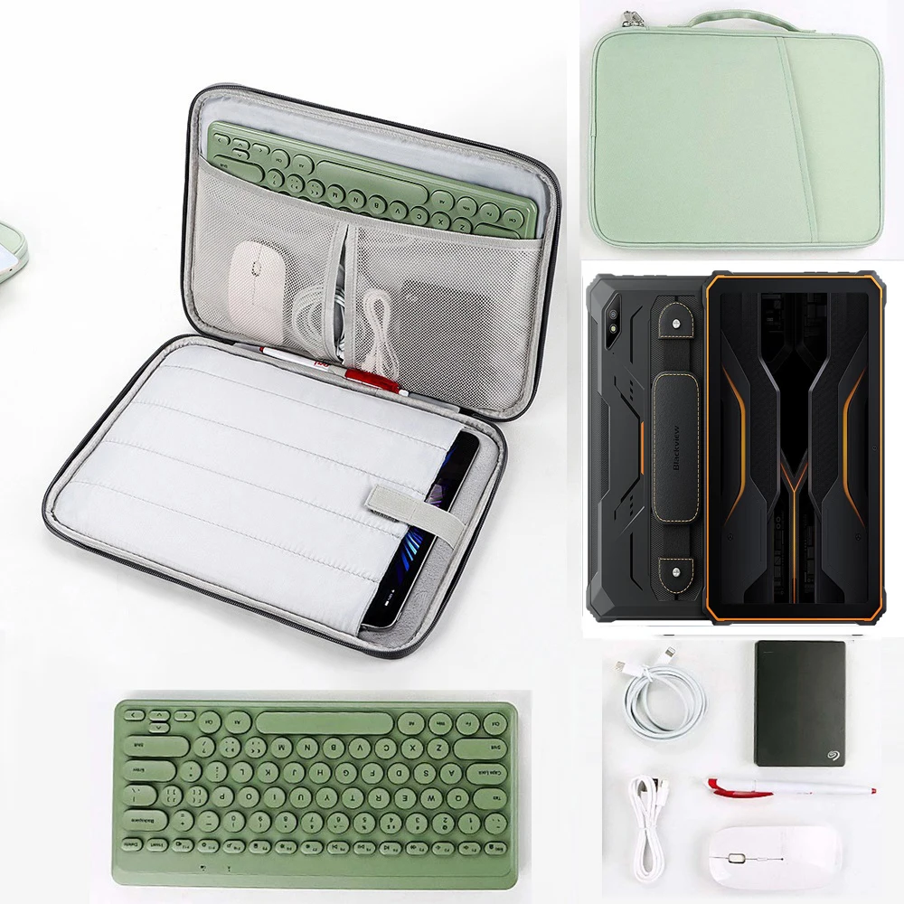 Bolsa de Armazenamento para Blackview Ativo Pro Tab 11 Manga Impermeável Handle Zip Pouch Cabo Mouse Teclado Estojo do Telefone