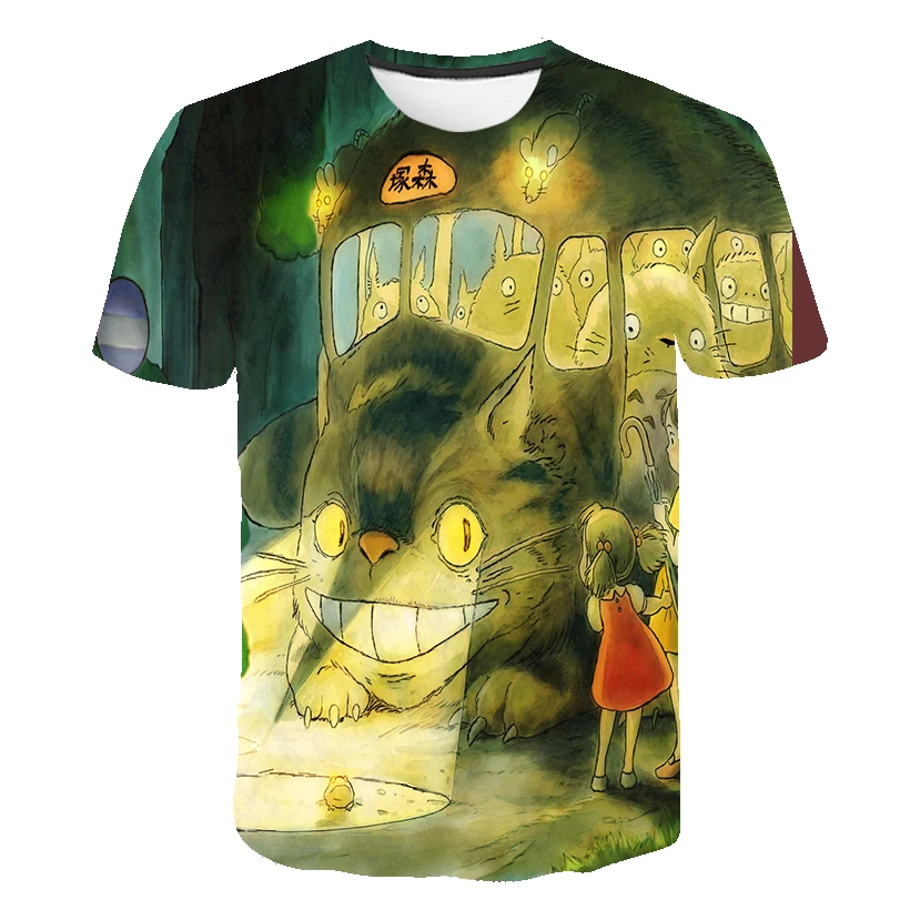 

3D Anime Spirited Away Printed T-shirt Boys and Girls Summer Animated Fashion Casual High-quality T Shirts Children Trendy Tops