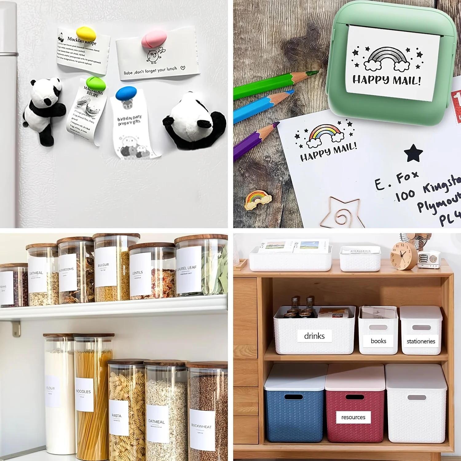 Self-Adhesive Thermal Paper Set - Mini Portable Hot-Sensitive Printer with Cute Face Design, No Printer Needed, 57x25mm