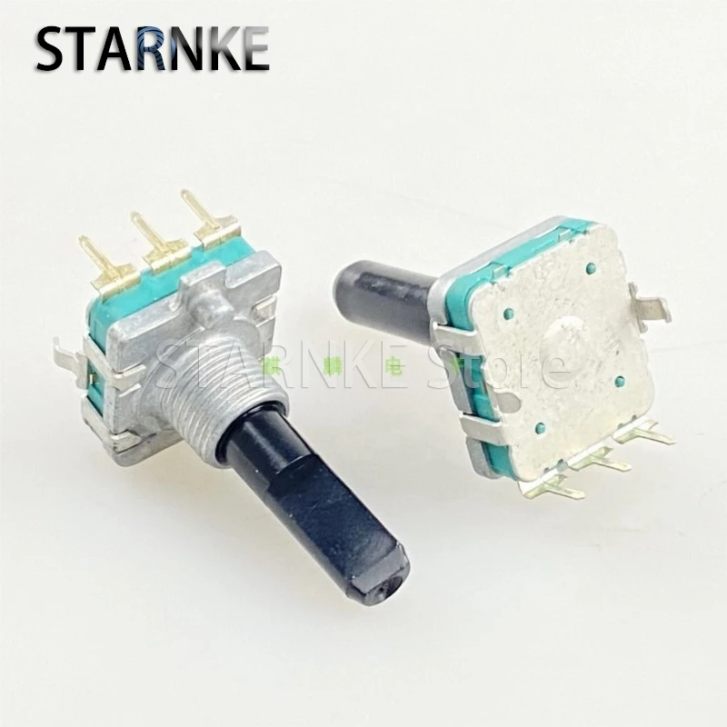 EC16 Type Encoder 3-Pin Power Amplifier Audio Volume Adjustment Controller 360 Degree Rotation Adjustable Potentiometer 2PCS