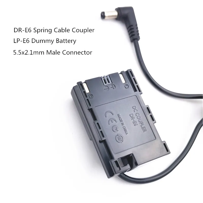 Alimentatore Fittizio LP-E6N Con Adattatore USB-C Per Canon 5D, 6D, 7D, 80D, 90D, R5, R6, R7 – Alimentazione Continua Esterna