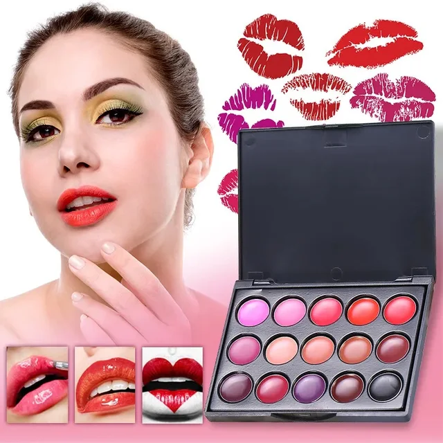 POPFEEL15 Farben Lippenstift-Palette-Set, langlebiger Lipgloss, koreanische Kosmetik, Damen-Lippentönung, günstige und kleine Schönheit, Lippenfleck