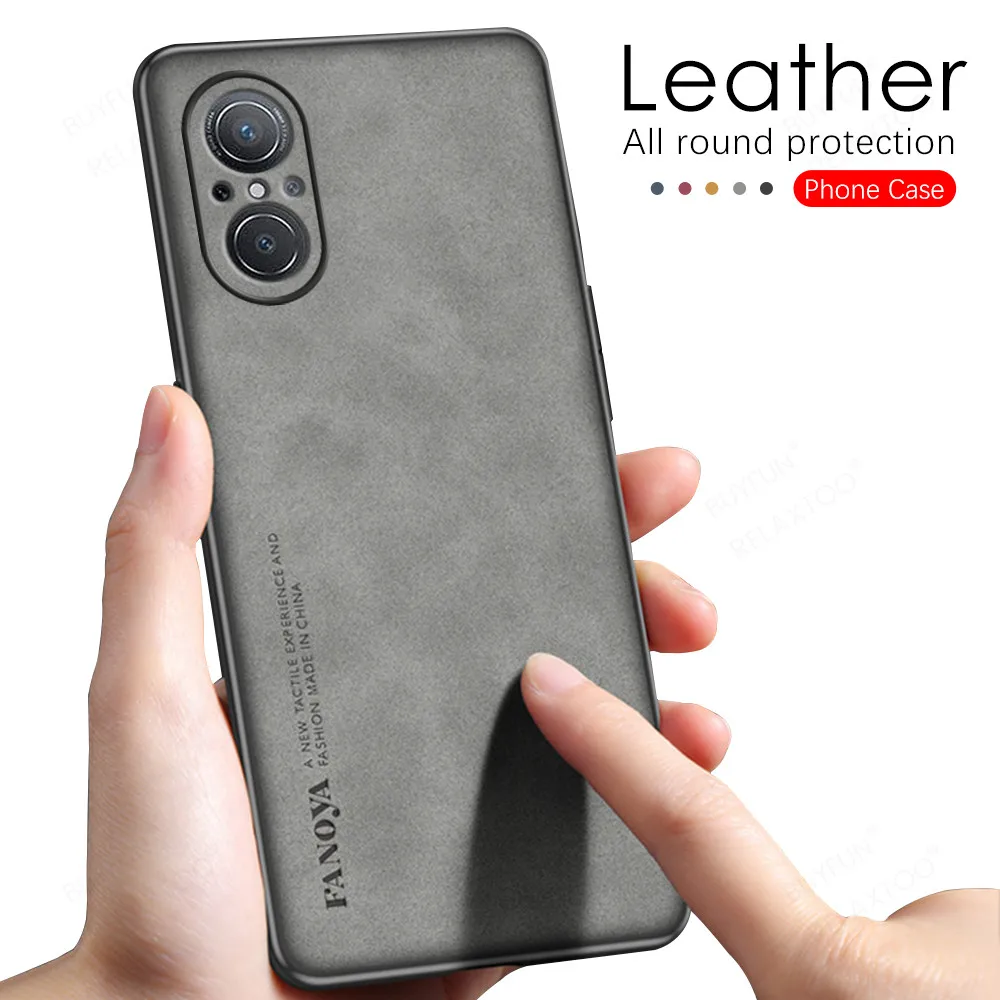 iphone se waterproof case For Huawei Nova 9 SE Case Sheepskin Leather Matte Coque On Huwaei Hauwei Nova9 9SE 4G 5G Camera Shockproof Soft Frame Slim Cover cool iphone se cases