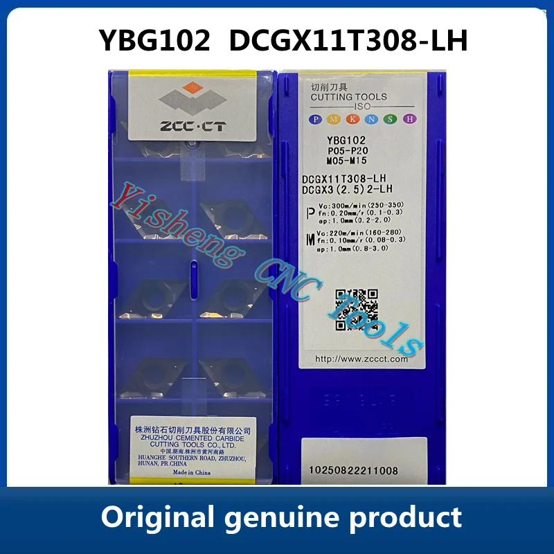 

Free Shipping Original ZCC CT YBG102 DCGX11T308-LH YD101 10pcs Carbide Inserts CNC Turning Tool Lathe Cutter Tools