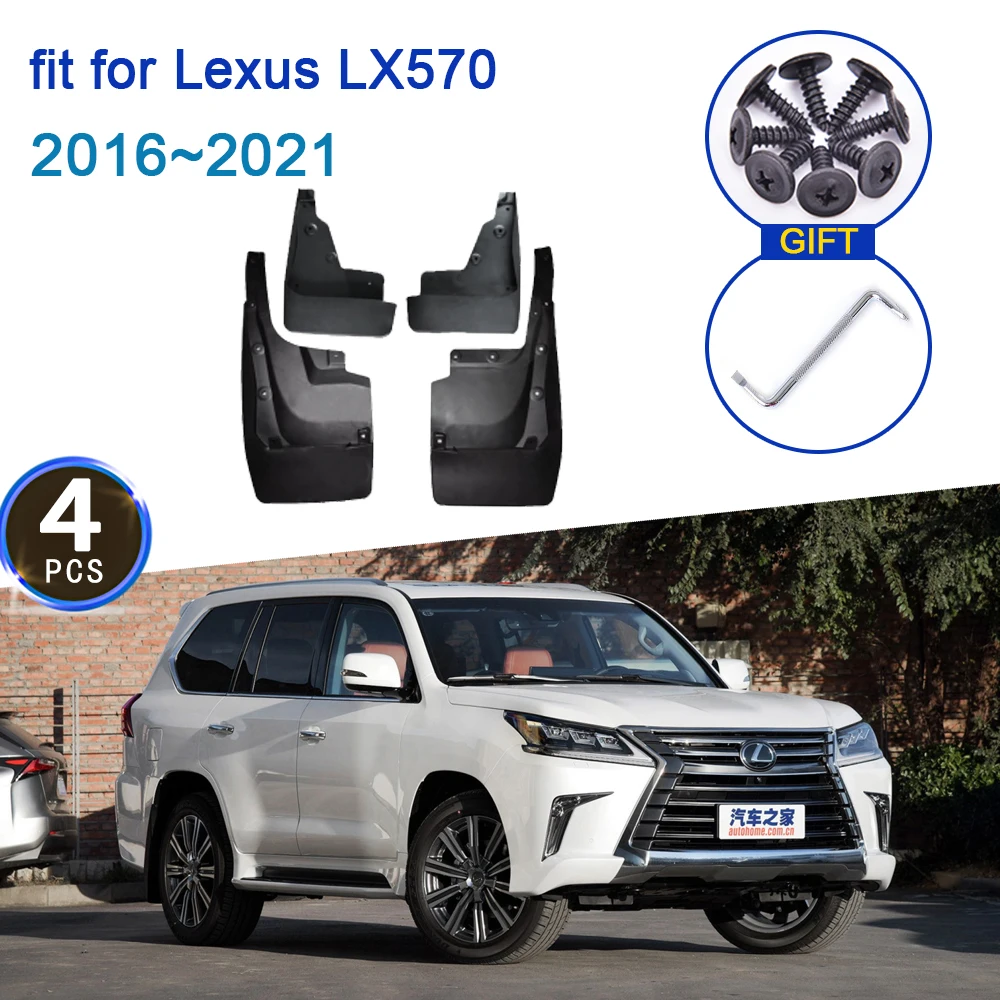 

For Lexus LX 570 2016~2021 2018 2019 MK3 J200 4X Mudflap MudGuards Accessories Splash Auto Parts Car Front Rear Wheels Mudflaps