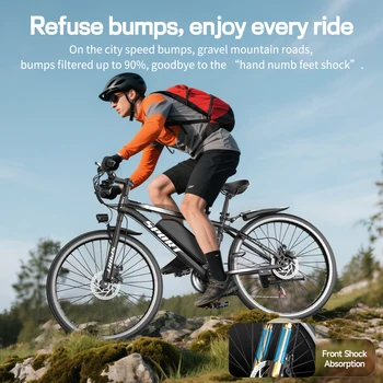 26''Electric Bike for Adults,700W Peak Motor,25MPH 35Miles Electric Mountain Bike, 360Wh Removable Battery, 7-Speed& LCD Display 5