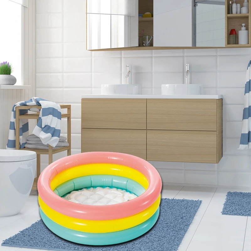 Inflatable Baby Kiddie Pool Kids Paddling Pool Toddler Baby Swimming Blow Up Ball Pit Infant Wading for Backyard