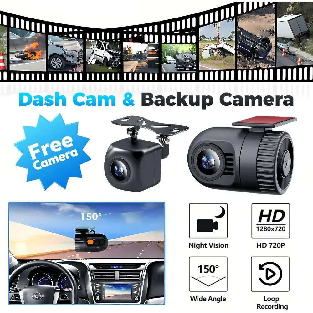 hot-SJoyBring Upgrade Wireless Double Din Car Stereo with Apple Carplay, Android Auto, Dash Cam, Bluetooth, 4-Channel RCA, 2 Su