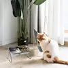 Elevated Cat Dog Bowl Stainless Steel Raised Cat Food Water Bowl Set With Anti Slip Stand For Indoor Cats Pets Feeding Supplies 5