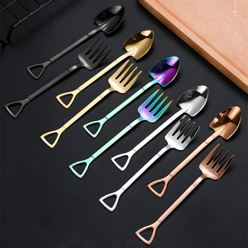 Fun Shovel Shape Multi-Color Steel Spoons 2 Fun Shovel Shape Multi-Color Steel Spoons 2