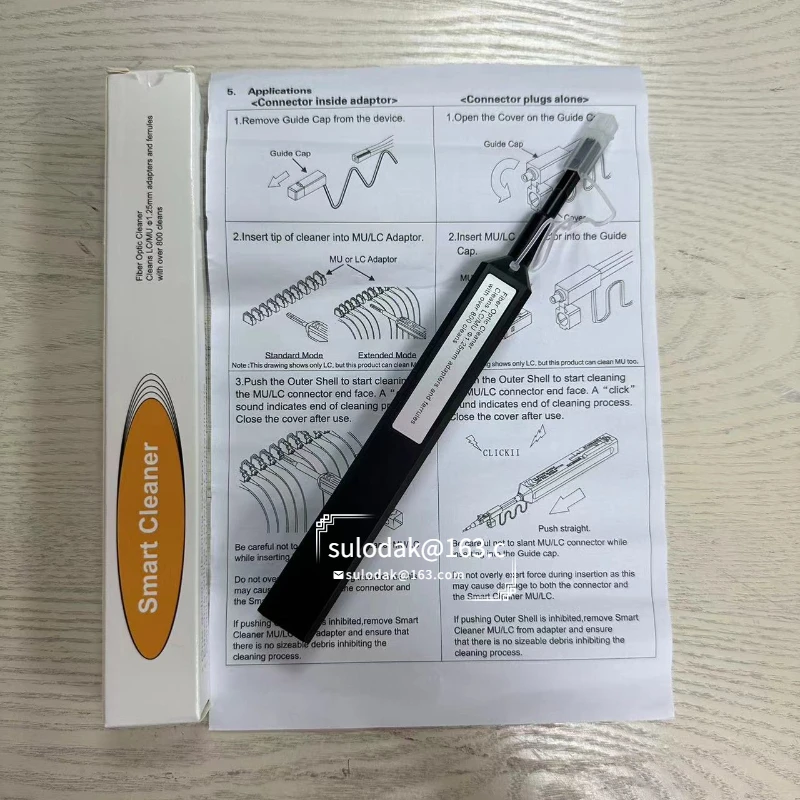 2PCS SC FC ST  LC MU One Click Cleaner 2.5mm 1.25mm Fiber Optic Cleaner Cleaning Pen Tool 2 in 1