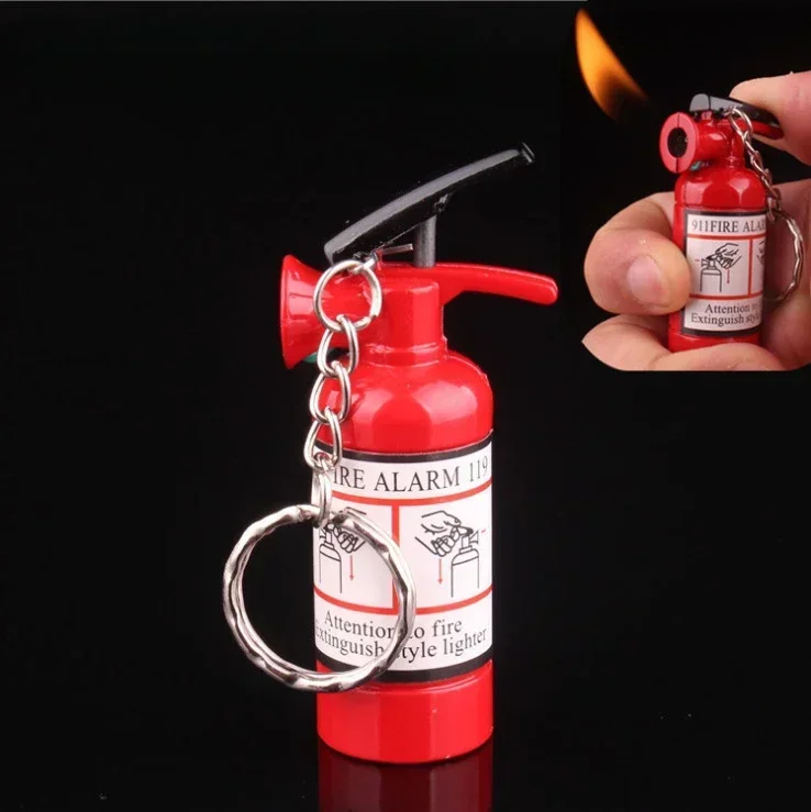 Butane Gas Lighter Fire Extinguisher Torch with Flash Light Refillable Smoking Accessories