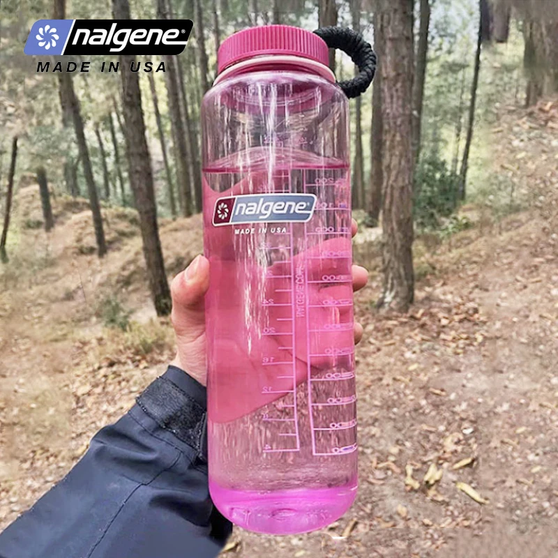 Nalgene-Large Capacity Wide Mouth Sports Water Bottle, Outdoor Portable Leak-proof, Travel Hiking Drinking Bottle, 1500ml