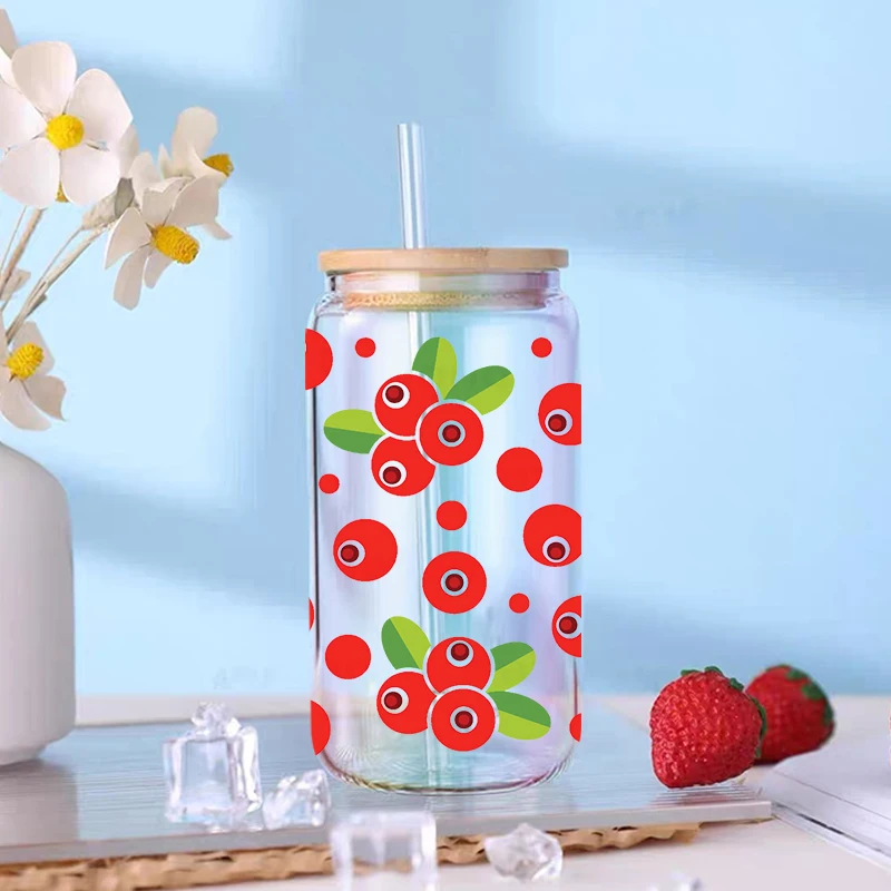 UV DTF 전송 스티커, 컵 랩, 과일, 아보카도 인쇄, DIY 유리, 세라믹, 금속 가죽, 3D, 16oz D8704