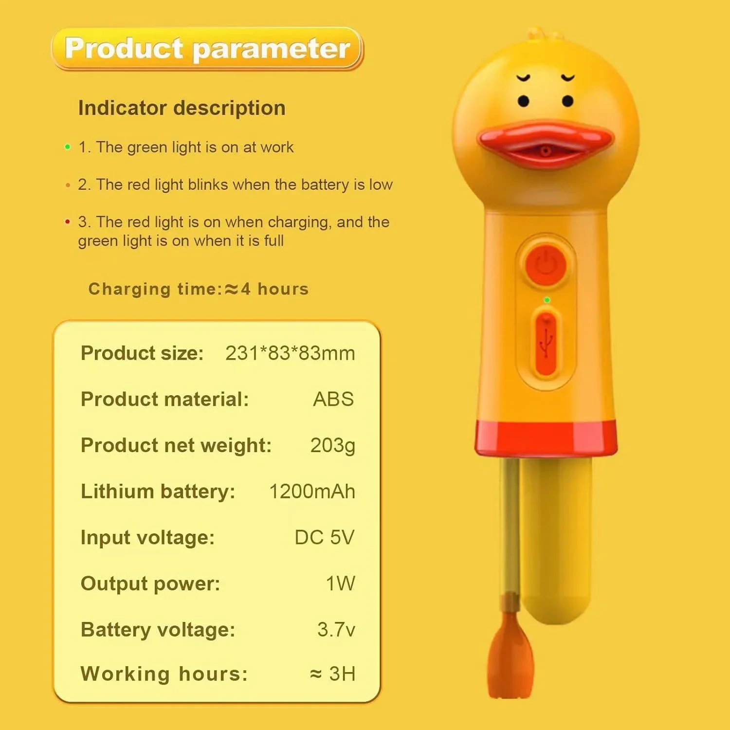 Pet Foam Dispenser Yellow Duck Pet Cleaning Bathing Electric Foam Machine Usb Charging Automatic Soap Dispenser Foam Machine Pet Accessories