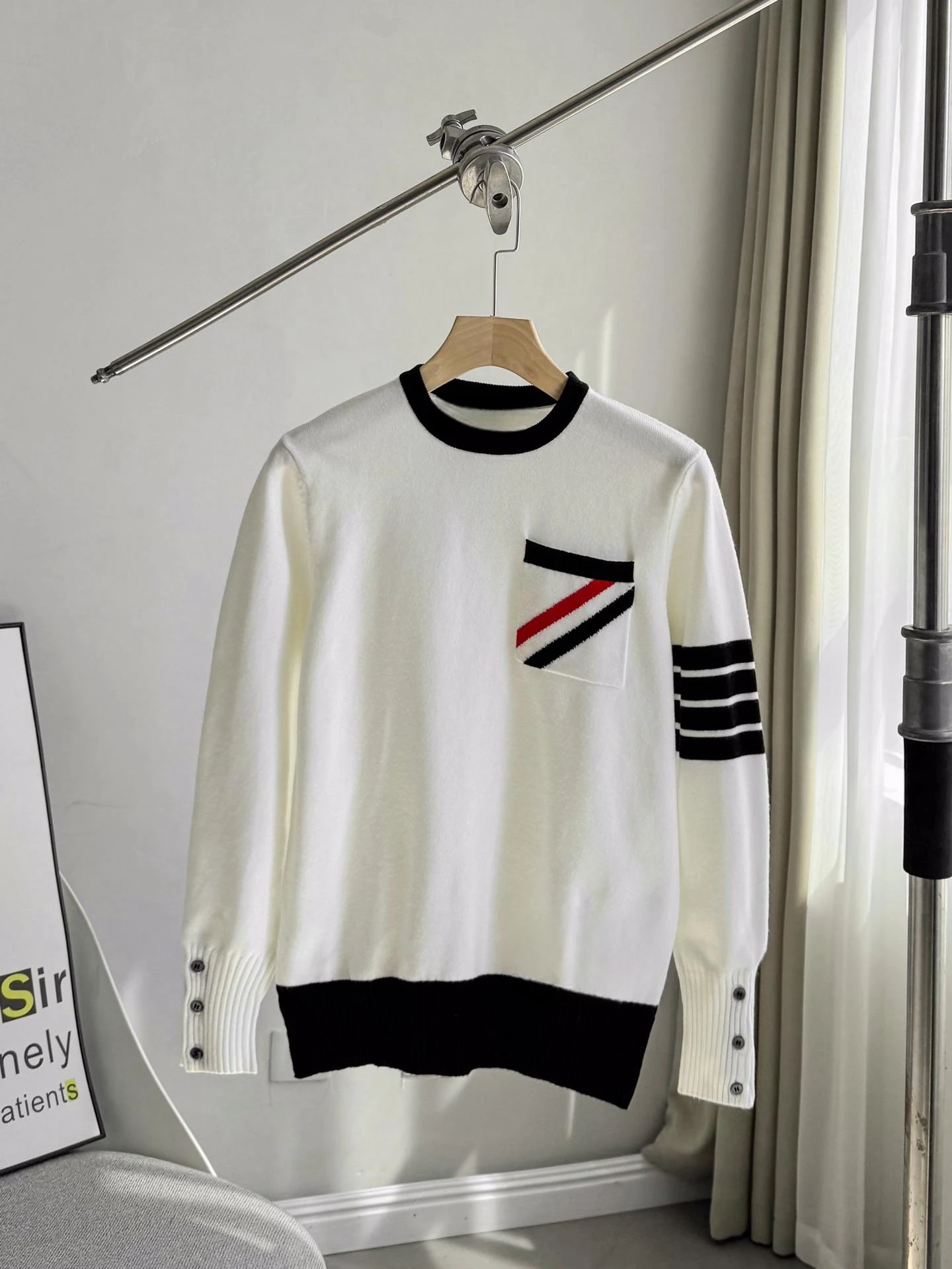 Winter TTB Sweater Crew Neck Classic Four Stripes Casual Pullover Pocket Striped Design Slim Fashion Wool Men Sweater