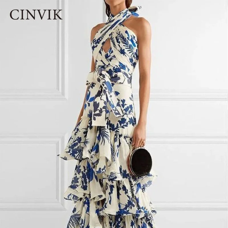 

Fashion Dresses Prints Dress Sexy Bodycon Elegant Gown Women Clothing Vintage Clothes Hollowed Dresses Sleeveless Dress Female