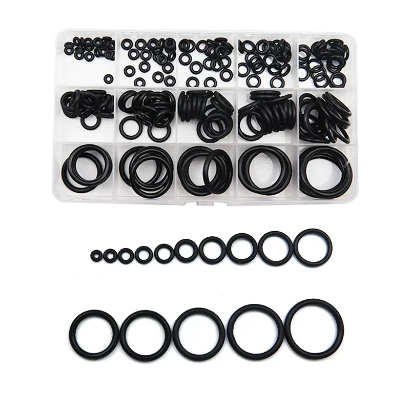 O Rings Rubber Sealing O-rings Nitrile Washer Seals Damper Waterproof Repair Rubber Assortment Kit Set 200/225PCS