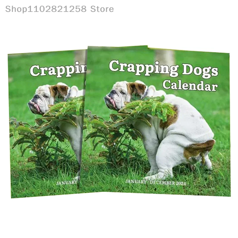 

2024 Wall Calendar 12 Monthly Pooping Dogs Calendar Funny Dog Calendar Gag Gifts, Home Wall Decoration Perfect Christmas Gift