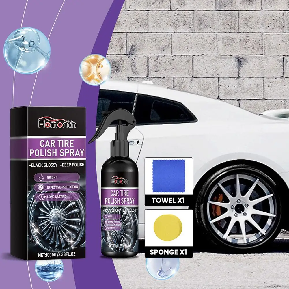 Car Tyre Gloss Tire Coating Spray Hydrophobic Sealant Wax For Car Wheel Auto Care Re-black Shine Chemistry Filler L1m6