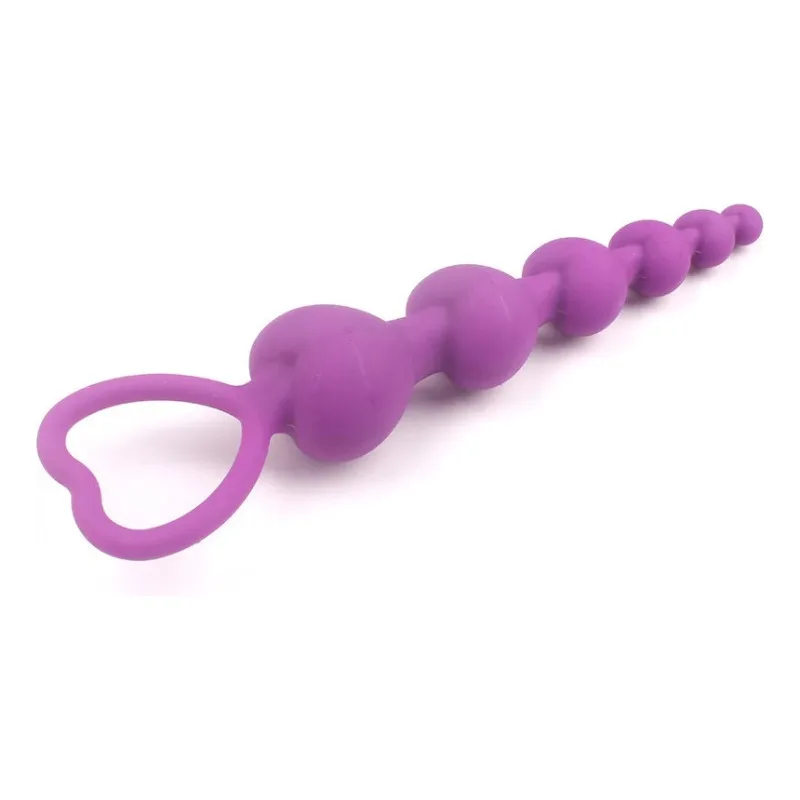 Anal Beads Silicone Butt Plugs for Couples Play Heart Beads Anal Toys for Prostate G Spot Stimulation Adult Sex Toys